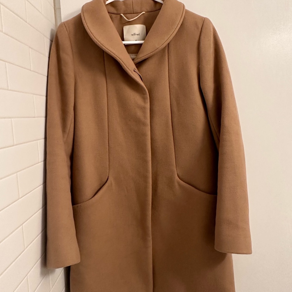 Aritzia Tan Wool Coat